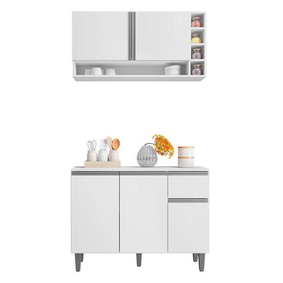 Imagem de Kit de Cozinha Vanessa Balcão com Tampo MDP e Aéreo - AJL Móveis