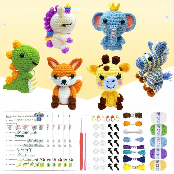Imagem de Kit de Crochê OLHKYN com 6 Peças - Ideal para Iniciantes (com Vídeos)