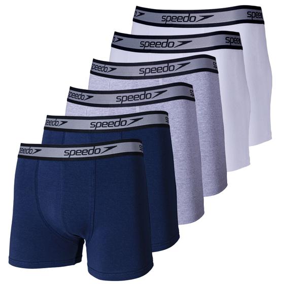 Imagem de Kit de Cuecas Boxer Cotton Speedo com 6 Unidades - Adulto