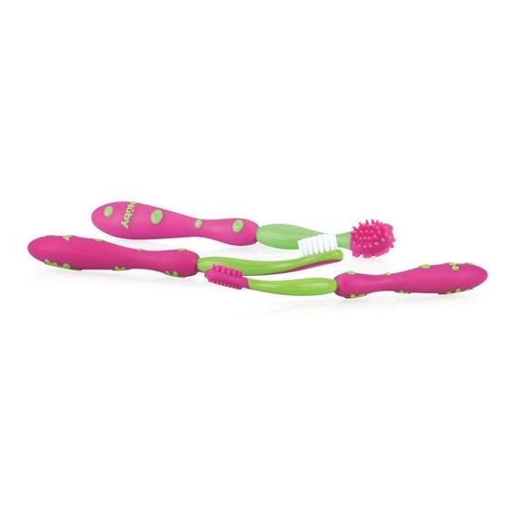 Imagem de Kit De Cuidado Oral Escovas 3 Estágios Rosa Menina Pop Nb00759.086 Nuby