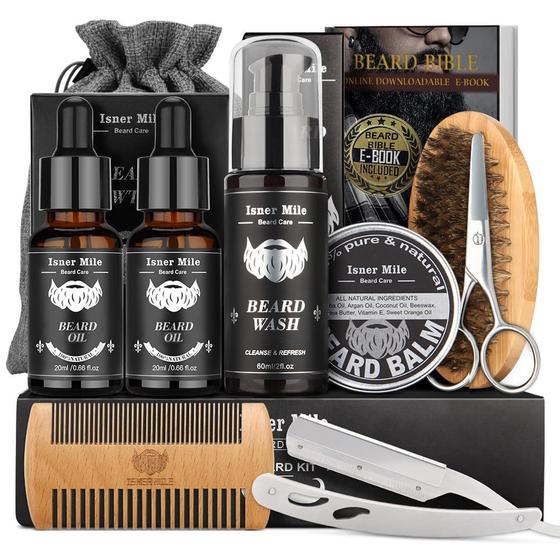 Imagem de Kit de cuidados com a barba Isner Mile Beard Care com shampoo e óleo