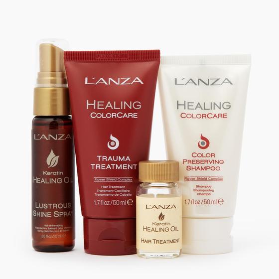 Imagem de Kit de cuidados com o cabelo L'ANZA Mini Must Haves ColorCare para cabelos danificados