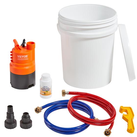 Imagem de Kit de descarga para aquecedor de água VEVOR sem tanque com bomba e balde de 19L