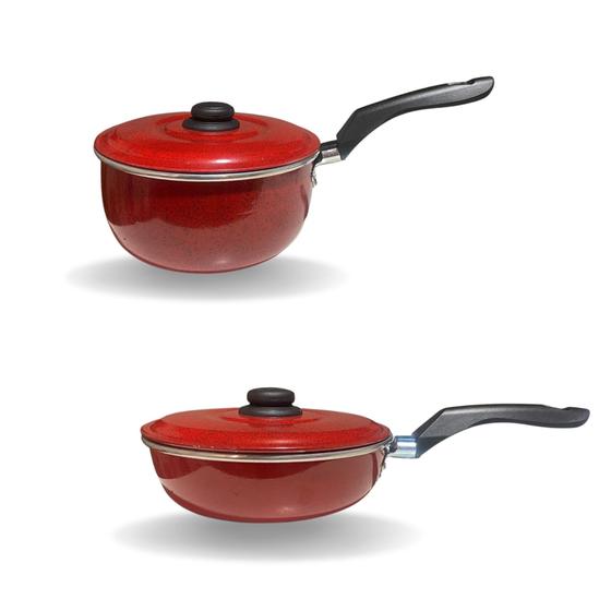 Imagem de Kit de duas panelas frigideira e caçarola com uma alça