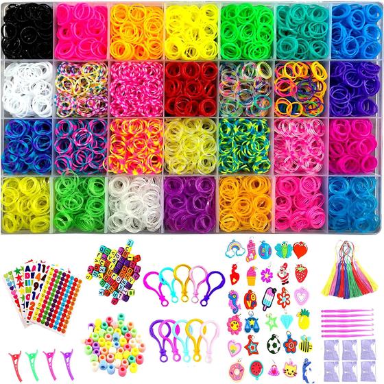 Imagem de Kit de elásticos YITOHOP 12080+ Loom Bands para fabricação de pulseiras