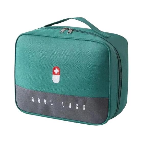 Imagem de Kit de Emergência Médica Portátil de Grande Capacidade - Rosa, Verde e Cinza