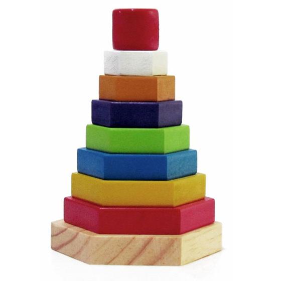Imagem de Kit de encaixe pirâmide hexagonal - wood toys - 93