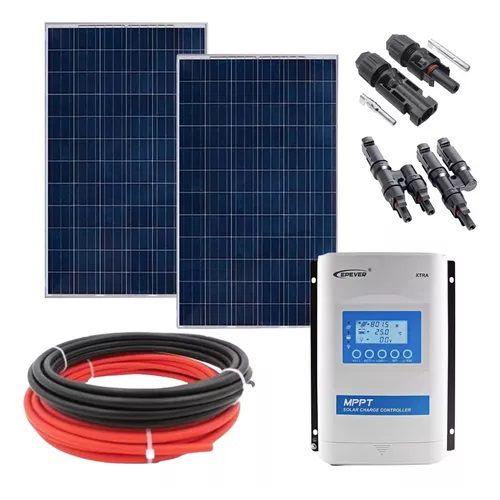 Imagem de Kit De Energia Solar 2 Placas 100w Controlador 40a Cabo 10m