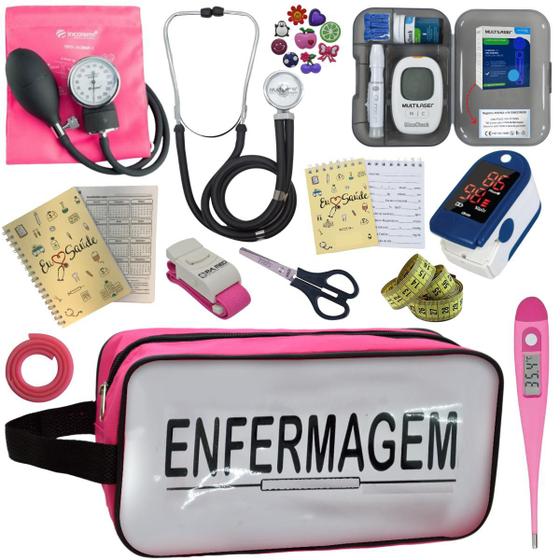 Imagem de Kit De Enfermagem Completo Medidor Glicose Aparelho Pressao