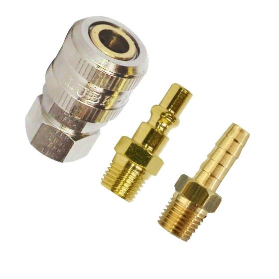 Imagem de Kit De Engate Rápido Lubefer 1/4'' Lub-Kit003 Latão