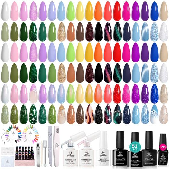 Imagem de Kit de Esmaltes em Gel Beetles Spring - 36 Cores + 53 Peças