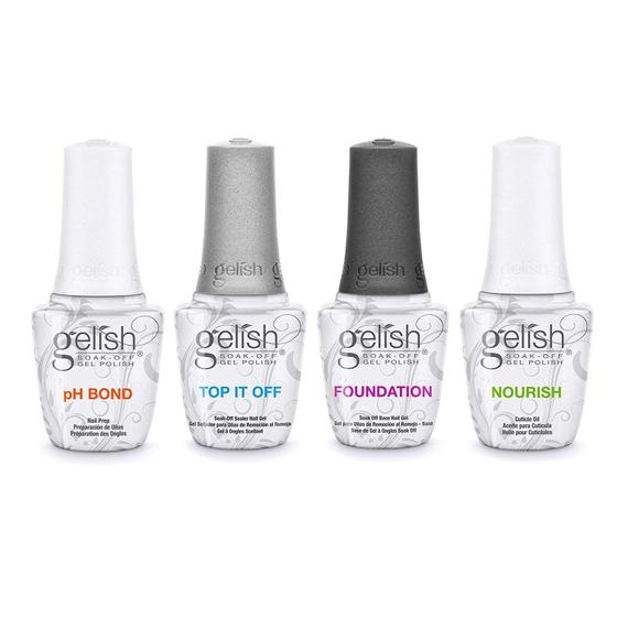 Imagem de Kit de Esmaltes Gelish Essential Fantastic Four com Base e Top Coat