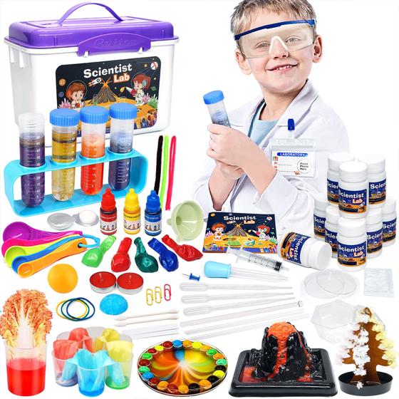 Imagem de Kit de Experimentos Científicos Amerrly para Crianças (6 a 12 anos) - Com Jaleco