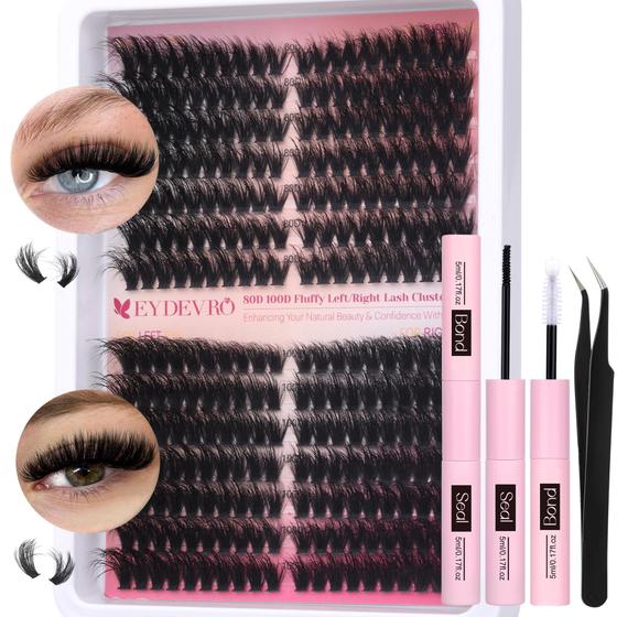 Imagem de Kit de Extensão de Cílios Fluffy Lash Clusters EYDEVRO - 80D/100D