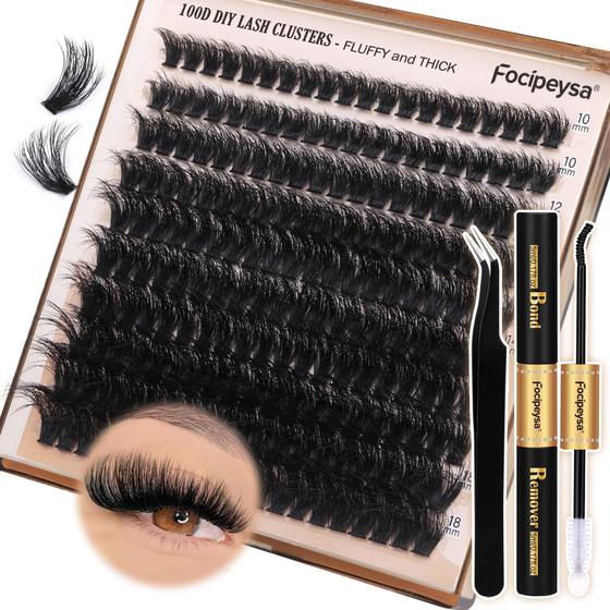 Imagem de Kit de extensão de cílios Focipeysa Fluffy Volume Lash Clusters