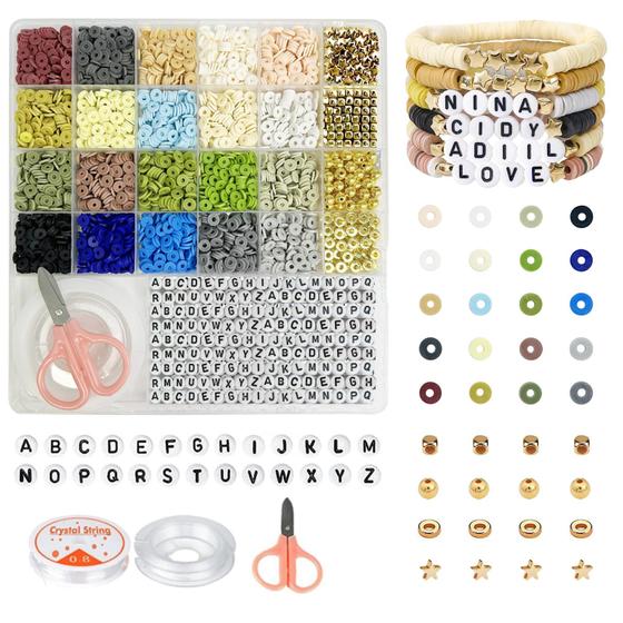 Imagem de Kit de fabricação de pulseiras SEMATA Clay Beads para adultos com alfabeto