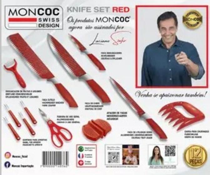 Kit de faca com 12 peças de cerâmica - moncoc (profissional) Menor preço em Kit de faca com 12 peças de cerâmica - moncoc (profissional)