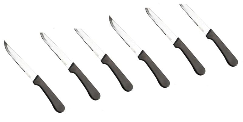 Imagem de Kit de facas 6 peças modelo serrinha cabo plástico resistente