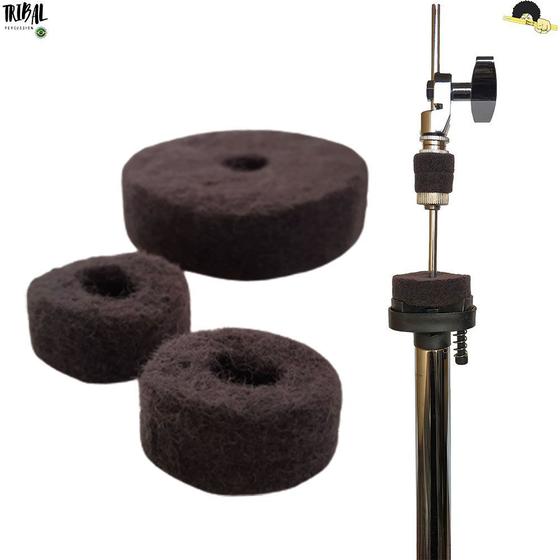 Imagem de Kit de Feltros Tribal Percussion para base e Presilha de chimbal - Lã de carneiro