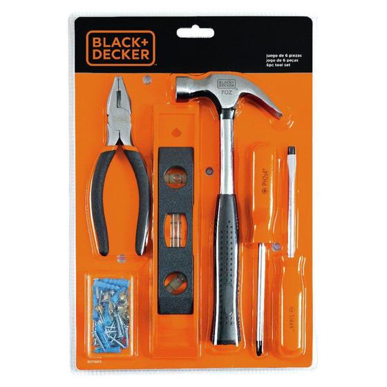 Kit de ferramenta black decker c/6 pcs - Black & Decker Menor preço em Kit de ferramenta black decker c/6 pcs - Black & Decker