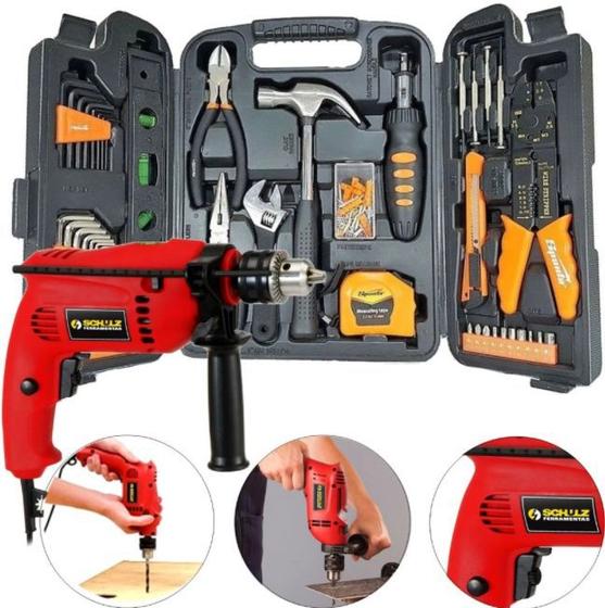 Kit de ferramentas 129 pcs e Furadeira de Impacto 500w 1/2 110v BTX Belfix Menor preço em Kit de ferramentas 129 pcs e Furadeira de Impacto 500w 1/2 110v BTX Belfix