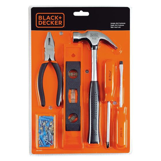 Kit De Ferramentas 6 Peças Black+decker - BD75913 Menor preço em Kit De Ferramentas 6 Peças Black+decker - BD75913
