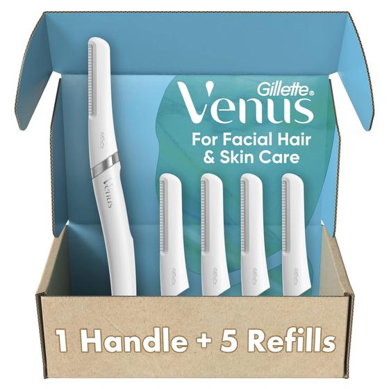 Imagem de Kit de ferramentas de dermaplanagem Gillette Venus com 5 recargas de lâminas