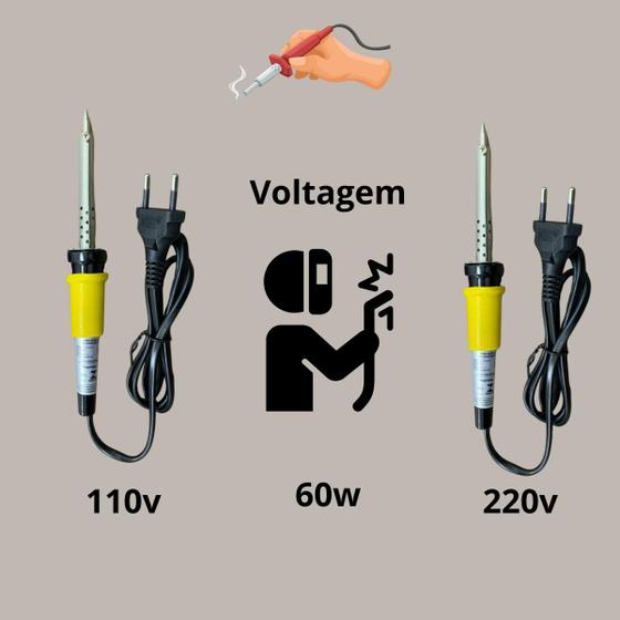 Kit de Ferro de Solda 60W Soldador para 110V ou 220V Menor preço em Kit de Ferro de Solda 60W Soldador para 110V ou 220V