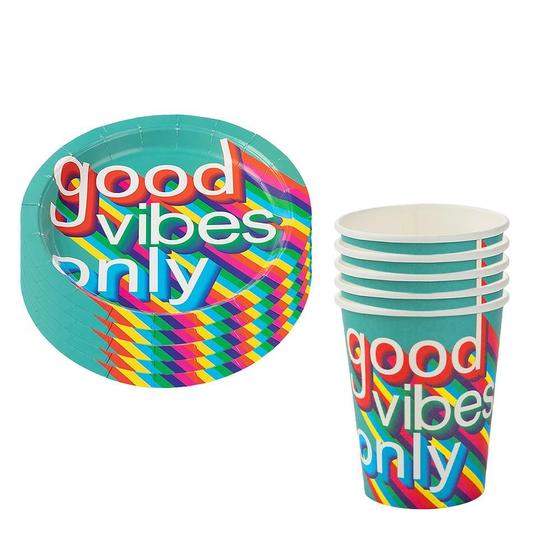 Imagem de Kit de Festas Good Vibes com 20 Peças Descartáveis - SilverFestas