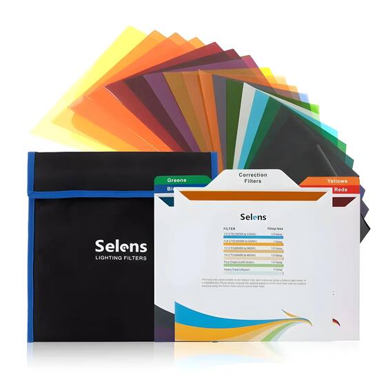 Selens - Kit De 20 Filtres Gel Colorés Universels - 9.5x6.5 Cm - 14 Effets + 6 Corrections - Pour Caméscope, Flash LED, DSLR - 4