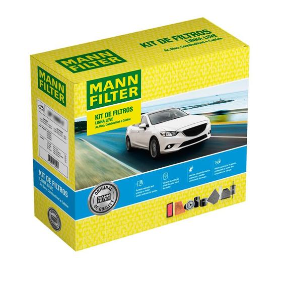 Imagem de Kit de Filtros Renault Kwid 2018 a 2021 Ar Condicionado Cabine Combustível e Óleo Mann Filter SP110654