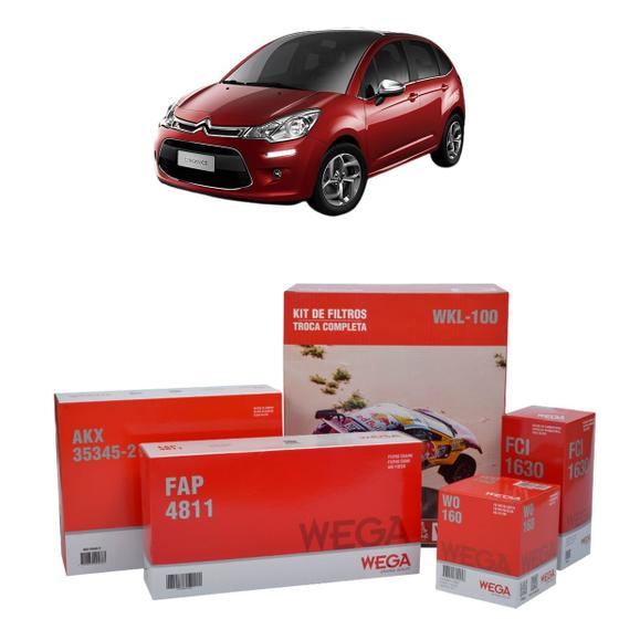 Imagem de Kit de Filtros Wega  Citroen C3 1.2 12V 3C 2016 Até 2021