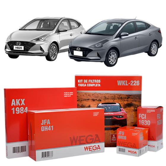 Imagem de Kit de Filtros Wega  Hyundai HB20 1.0 12v 3c Flex Turbo 2019 Até 2024