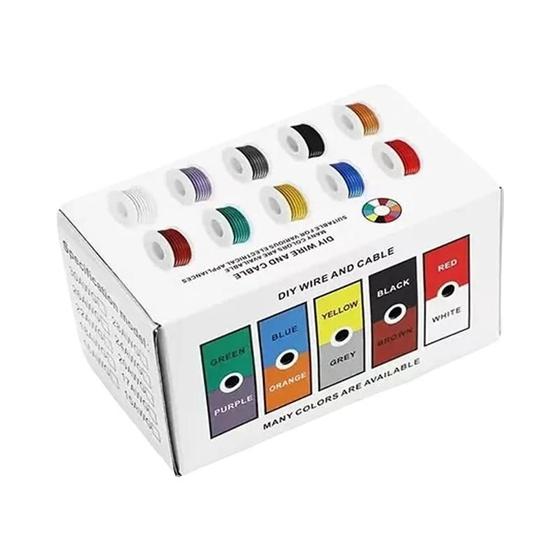 Imagem de Kit de Fio de Silicone Macio com Cabo de Cobre Estanhado - Cores Misturadas - Alta Resistência