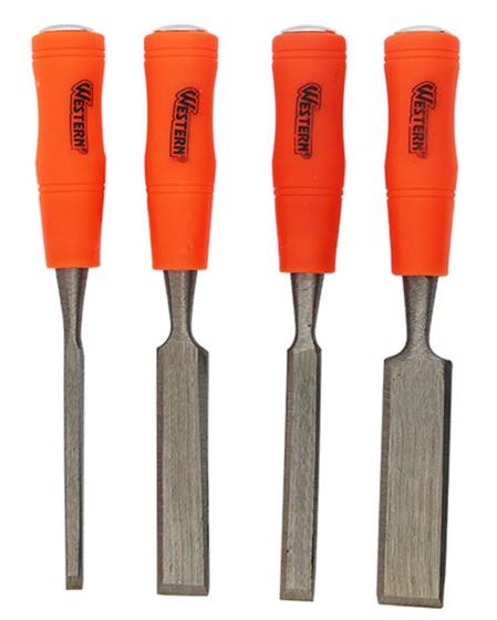 Imagem de Kit De Formão Cabo Madeira 3/8 A 01 Polegada Com 4 Peças Pro