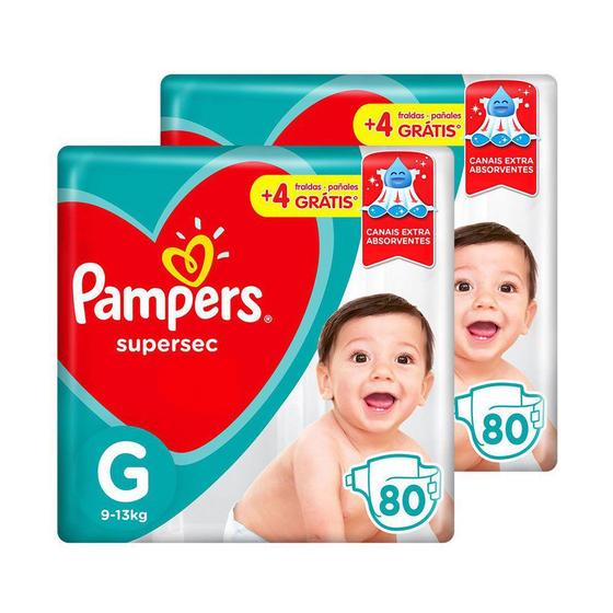 Imagem de Kit de Fraldas Pampers G Supersec Jumbo 160 Unidades