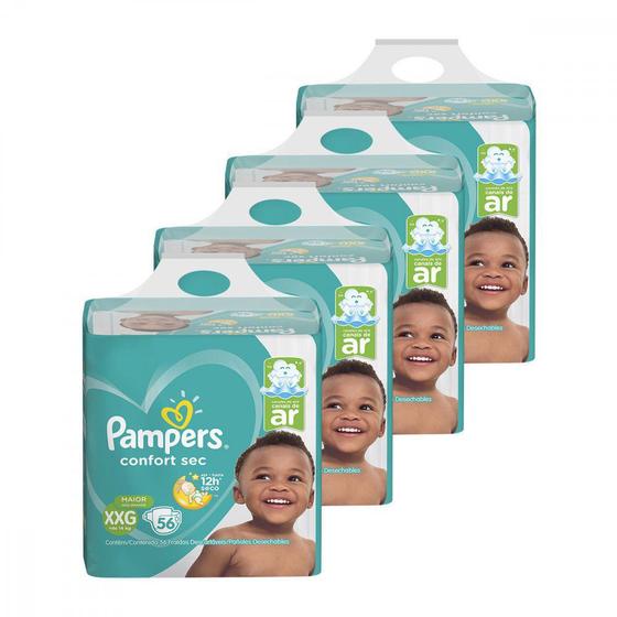 Kit de Fraldas Pampers XXG Confort Sec Super - 224 Unidades é boa?