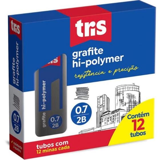 Imagem de Kit De Grafite 0,7Mm Tris 2B Com 12 Grafites Summit