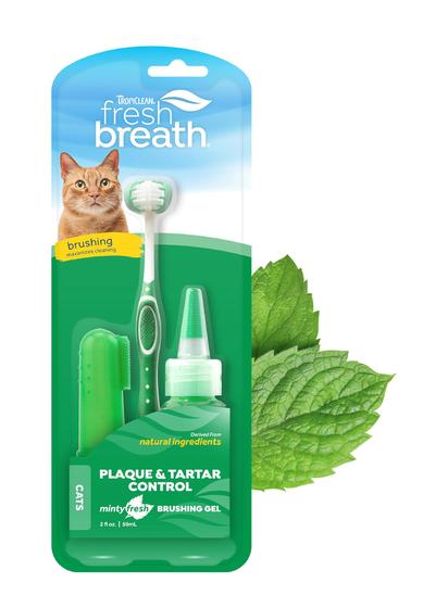 Imagem de Kit de Higiene Bucal TropicClean Fresh Breath Cat - Escova e Pasta de Dentes