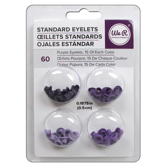 Imagem de Kit de Ilhóses Padrão We R Memory Keepers Standard Eyelets Tons de Roxo com 60 Ilhoses