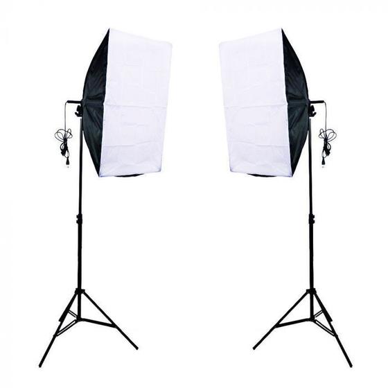 Kit de Iluminação Duplo Foto e Video Luz Contínua Softbox 50x70cm e Tripé Menor preço em Kit de Iluminação Duplo Foto e Video Luz Contínua Softbox 50x70cm e Tripé