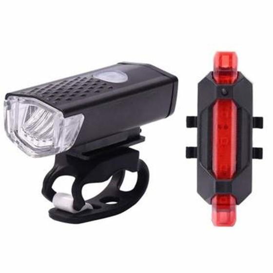 Imagem de Kit de Iluminação para bike Lanterna Frontal e Traseira Recarregável