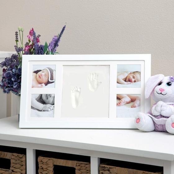 Imagem de Kit de Impressão de Mãos e Pés Nuby para Bebês - Moldura para 4 Fotos e Argila