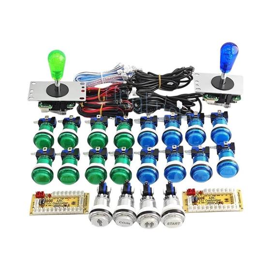 Kit De Jogo De Arcade DIY Para 2 Jogadores Para PC Raspberry Pi Botões ...