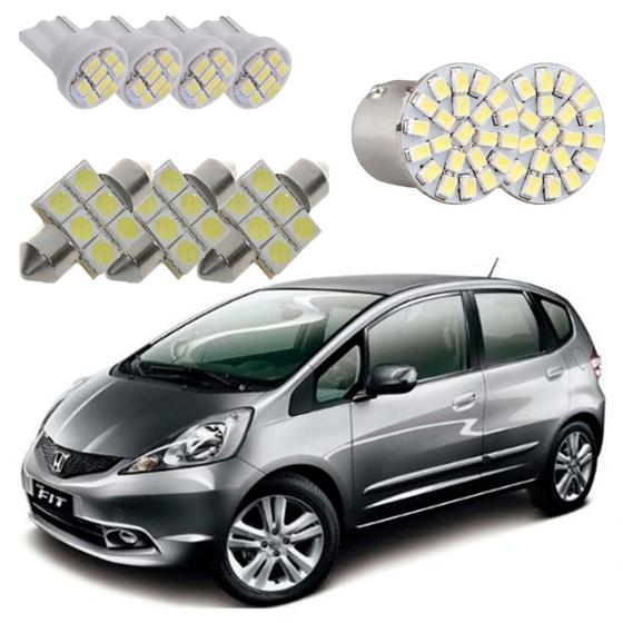 Imagem de Kit De Lampada Led Honda Fit (2009 a 2014) Teto Placa Ré