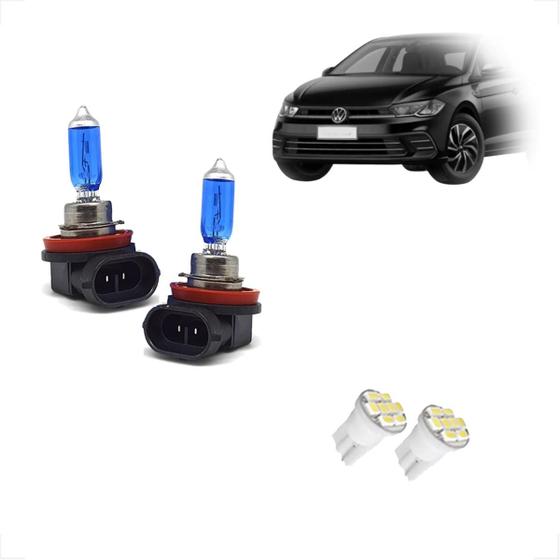 Imagem de Kit de Lâmpadas Halógena Super Branca Farol de Milha H8 para Polo 2018 2019 2020