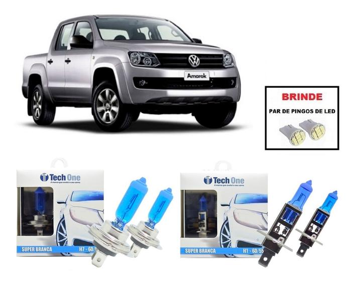 Imagem de Kit de Lampadas Halogenas Modelo Super Branca para Farol Alto/Baixo para Volks Amarok 2011 a 2014