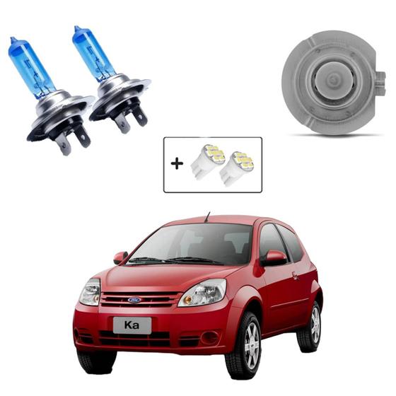 Imagem de Kit de Lâmpadas Halógenas Super Branca Farol Baixo H7 para Ford Ka 2008 2009 2010 2011