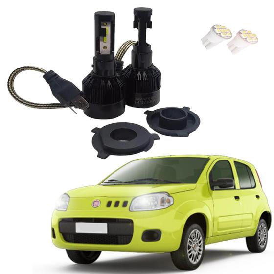 Imagem de Kit de Lâmpadas Led Tech One 8000k Azulado Farol Alto e Baixo Fiat Uno 2011 2012 2013 2014