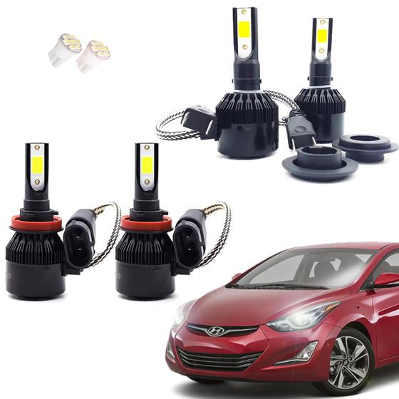 Imagem de Kit de Lampadas Led Tech One 8000k Azulado Farol Baixo e Milha Elantra 2011 2012 2013 2014